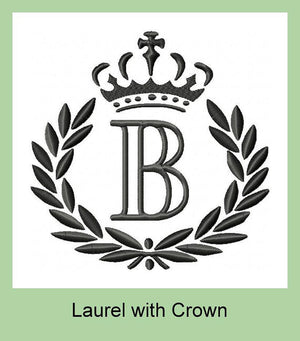 Laurel Crown Fluer De Lis - Machine Embroidery Design