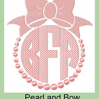 Pearl and bow monogram Frame
