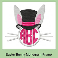 Easter Bunny Monogram Frame - Comes in Sizes to Fit 2.5, 3, and 3.5 inch letters