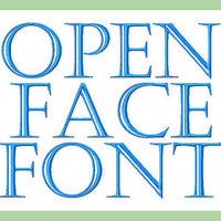 Open Face Font - Comes in 1,2, and 2.5 inch sizes includes numbers