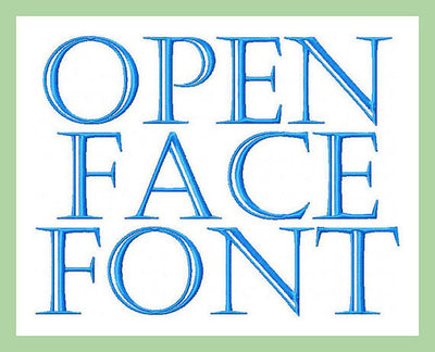 Open Face Font - Comes in 1,2, and 2.5 inch sizes includes numbers