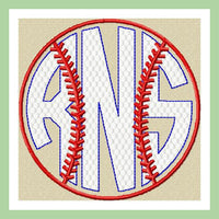 Baseball Monogram Frame - sizes to fit 4,3.5,3,2.5,2 inch letters