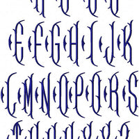 Vintage Diamond Monogram Font - 8 inch size