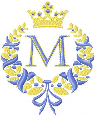 Laurel Wreath with Crown and Ribbon - Machine Embroidery Design