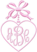 Heart and Bow Monogram Frame - Comes in 4 sizes