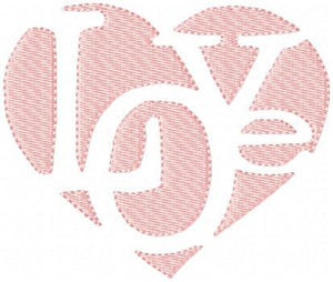 Love Heart - Machine Embroidery Design