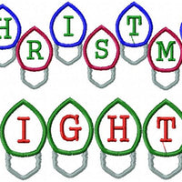 Christmas Light Bulb font - Applique letters machine embroidery design