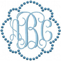 Dot Monogram Frame - Comes in 5 Sizes 4,5,6,7,8,9 inch sizes - Machine Embroidery Design