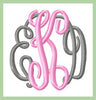 Classic Circle Monogram  4 inch size  Machine Embroidery Font -