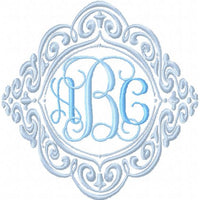 Curly Monogram Frame - machine embroidery design - Comes in 4,5,6,7,8,9 inch Sizes