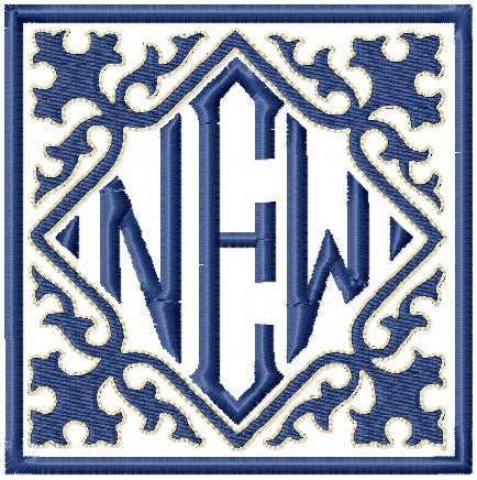 Ornate Frame- Machine Embroidery Design - Monogram frame Comes in  3,4,5,6,7,8, inch sizes