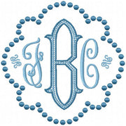 Dot Monogram Frame - Comes in 5 Sizes 4,5,6,7,8,9 inch sizes - Machine Embroidery Design