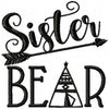Sister Bear - Machine Embroidery Design comes in 4x4,5x5,6x6,7x7, 8x8 inch sizes