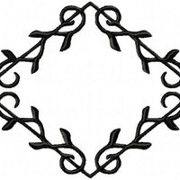 diamond shaped embroidery monogram frame