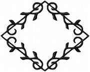diamond shaped embroidery monogram frame