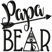 Papa Bear - Machine Embroidery Design - Comes in 4x4, 5x5, 6x6, 7x7, 8x8 Sizes
