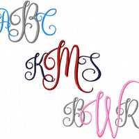 Penelope Font - Comes in 2 and 3 inch sizes upper and lower case letters - Machine Embroidery Font