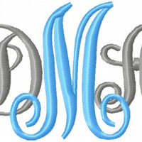 Fancy Vines Interlocking Font - Comes in 1.5,2.0,2.75,3.0 and 3.75  Inches in Size - Machine Embroidery Monogram Font