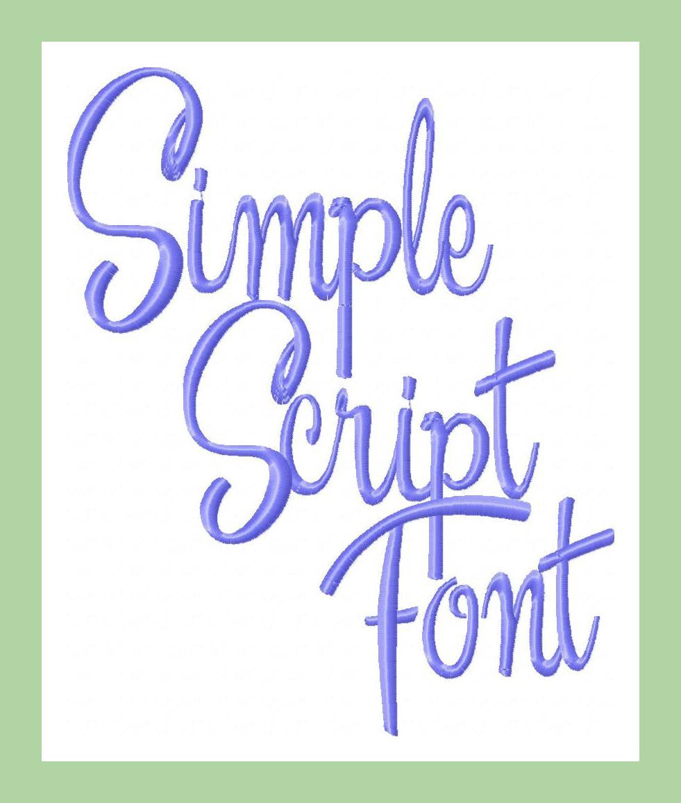 Basic Simple Script Font Simple Script Font 1,2, and 3 inch Machine Embroidery Font - | Bling ...