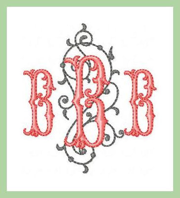 Filligree Monogram Font - comes in 3.25 inch and 5.25 inch sizes